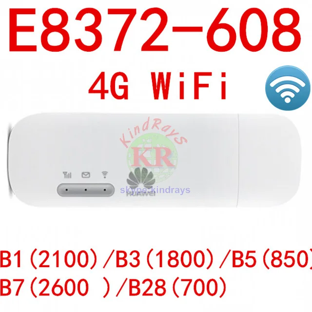 Разблокированный huawei E8372 E8372h-608 4G LTE 150 Мбит/с USB WiFi модем с прошивкой 21.180.07.00.00 изменение IMEI