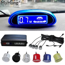 New Parking Sensor Blue Screen Car Parking Assistance 4 Sensors And Led Display Reverse Backup Radar Monitor Detector System