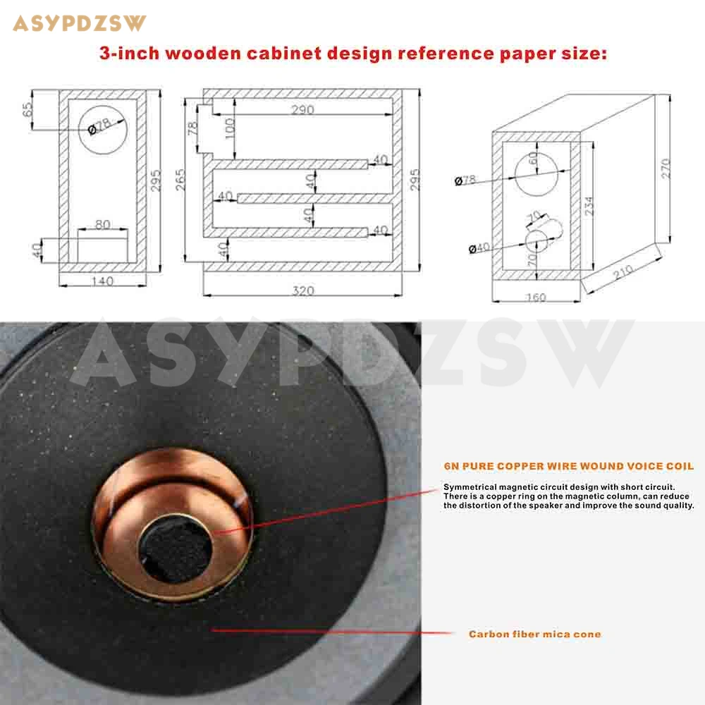 2 шт. Aucharm 3F-5 HIFI Audiophile 3 дюйма 5 Вт/8 Ом Полный частоты динамик драйвер блок углеродного волокна слюда конус