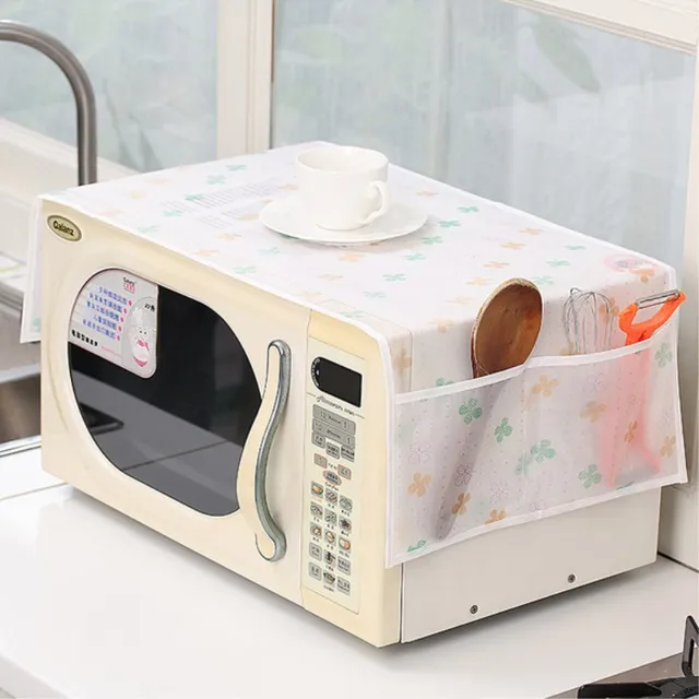 Best Price 1PC Microwave Oven Dust Cover Cartoon Waterproof Oil proof Dustproof Storage Bags Organizer Spoon Clover