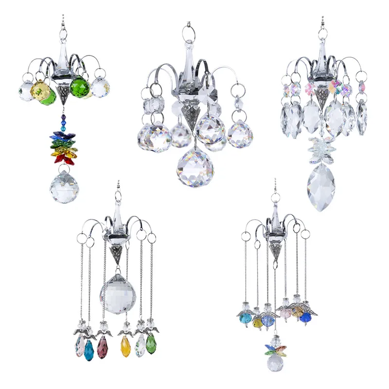 

H&D 5 Styles Rainbow Window Suncatcher Collection Chandelier Crystal Prism Drop Hanging Ornament Creative Gift Home Garden Decor