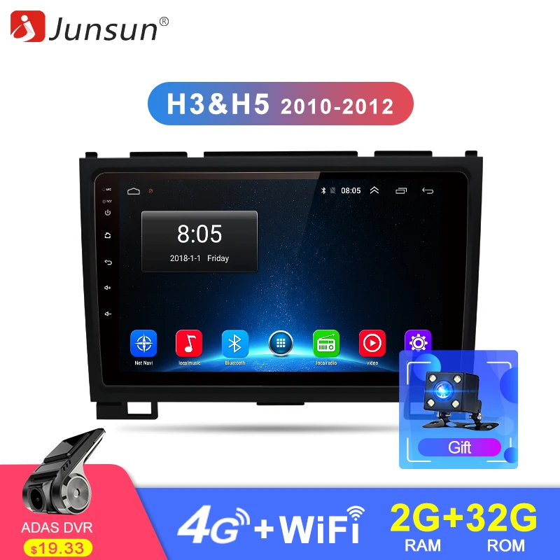 

Junsun V1 2G+32G Android 8.1 Car Radio Multimedia Video Player Navi GPS For Haval Hover Great Wall H5 H3 2010 2011 2012 2din