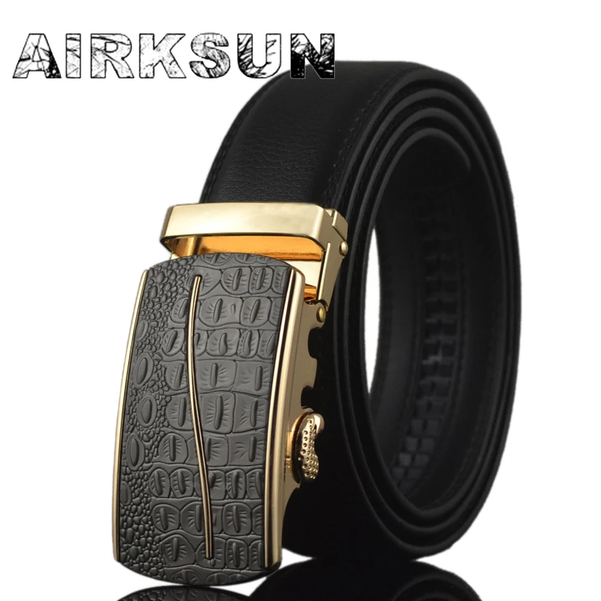 2017 mens black belts luxury high quality strap male genuine leather gold silver buckle belt for ...