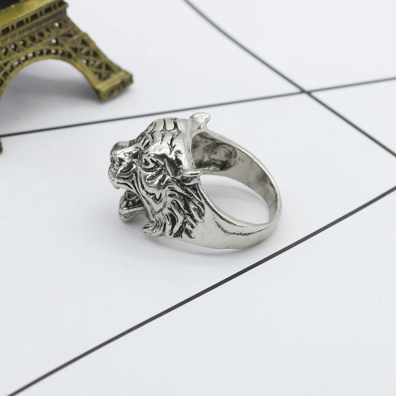 Vintage Punk Tiger Head Ring Gothic Cool Men Tiger Rings Man Domineering Biker Men's Animal Ring Jewelry Drop Shipping Anel