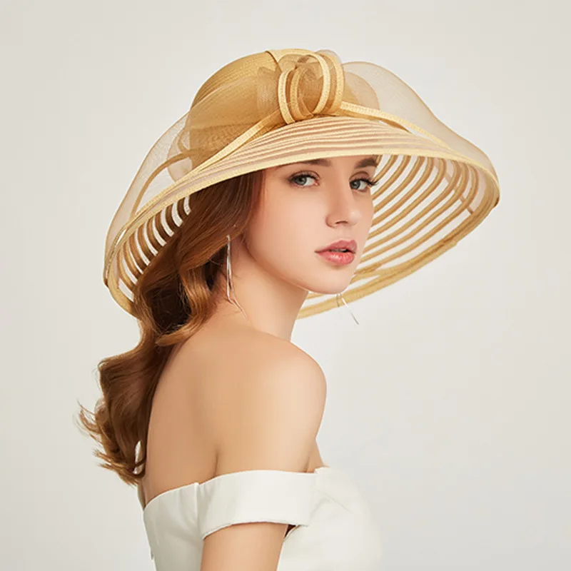 

JKP 2019 new explosion models women's big bow sun hat travel organza beach anti-UV sun hat ladies outdoor elegant seaside hat