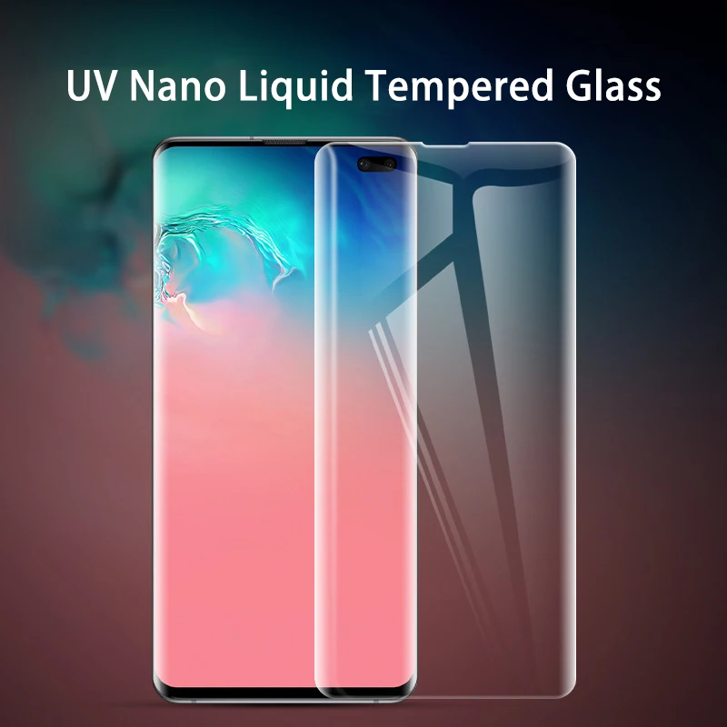 Жидкость для экрана полное Клей закаленное стекло для samsung Galaxy Note 8 S8 S9 S10 Plus Note 9 S10E защита для экрана полное покрытие УФ лампа