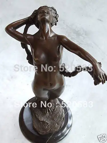 

THE VINE BEAUTIFUL NUDE ART DECO NOUVEAU BRONZE STATUE