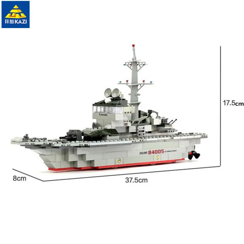 KAZI военный фрегат из кубиков 228 шт Кирпичи Строительные блоки наборы обучающие игрушки для детей - Цвет: without retail box