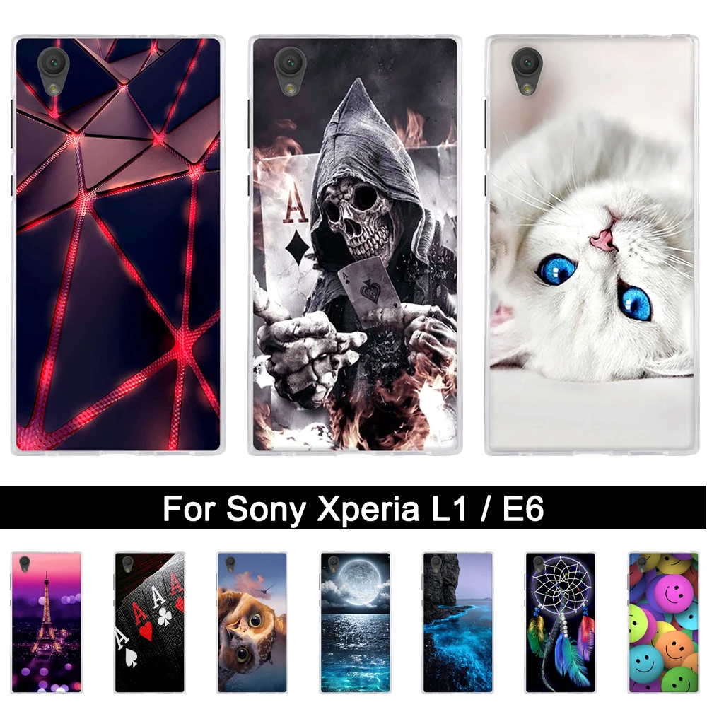 

Case For Sony Xperia L1 E6 G3311 G3312 5.5" Back Phone TPU Cover For Sony Xperia L1 E6 Soft Silicone Printing Fundas Shells Bags