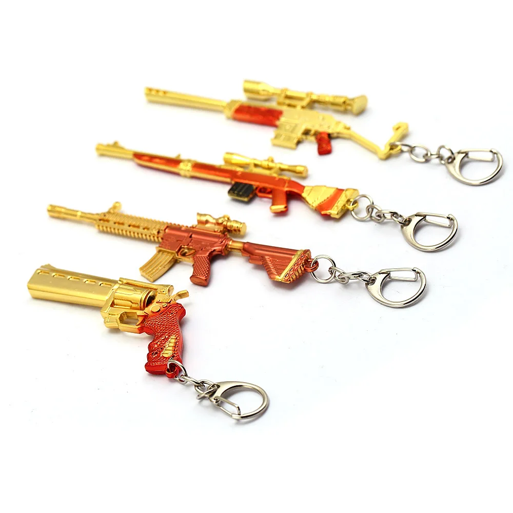 

2019 New Playerunknown's Battlegrounds Keychain PUBG Weapon 12cm Gun Model Keyring Metal AK47 Pendant llavero Fans Gift