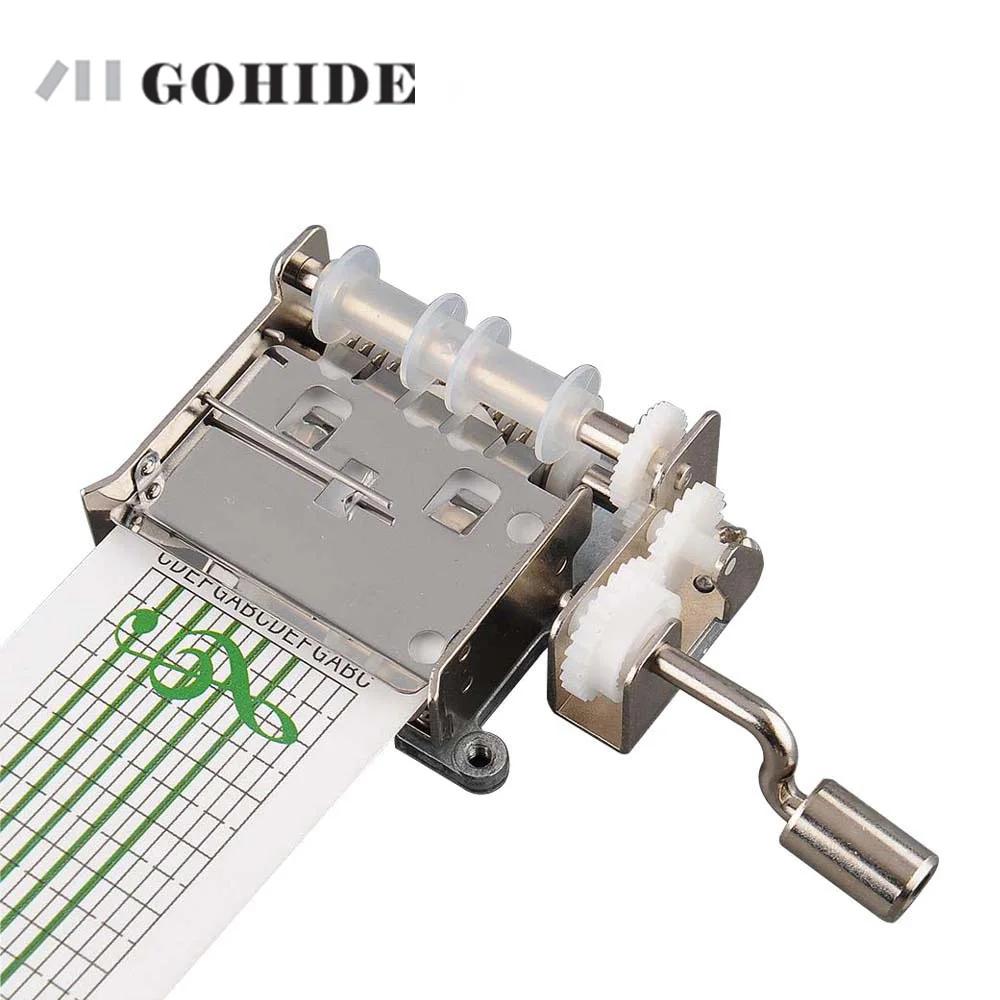 

GUHD A Music Movement 15/30-Tones DIY Tune Hand Crank Mechanical Musical Box with Hole Puncher and Note Paper Make Your Own Song