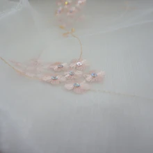 Высокое качество, вышивка, белый, розовый цвет, вышитые вишни, занавески для окна, маленькие блестки, вуаль, занавески для гостиной