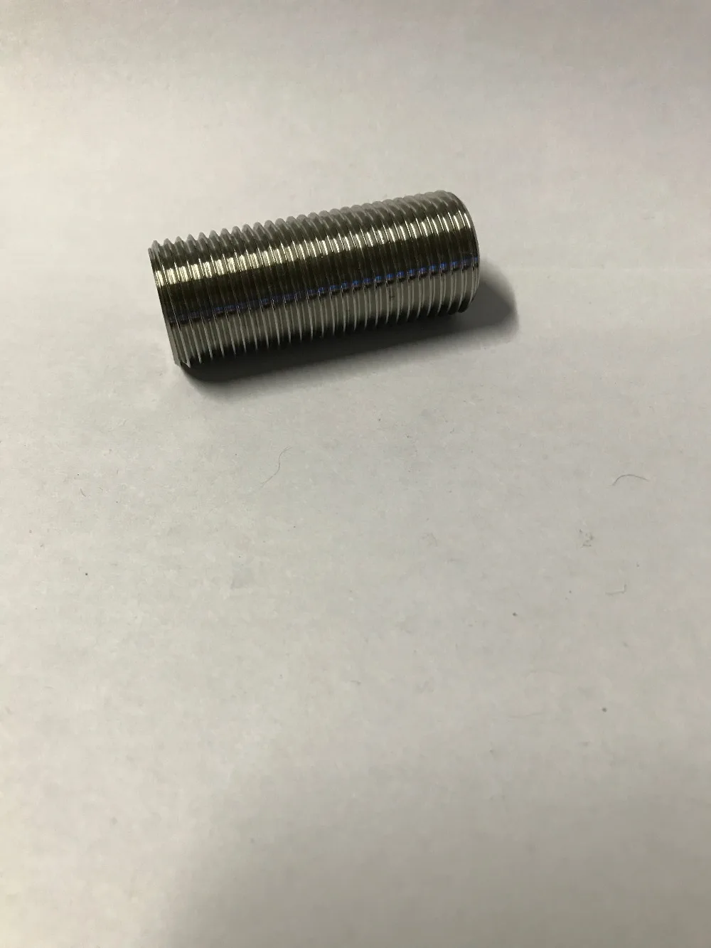 

1/2"NPS Full Thread Nipple, 2"L, Stainless Steel 304, Pipe Fitting, Homebrew Hardware