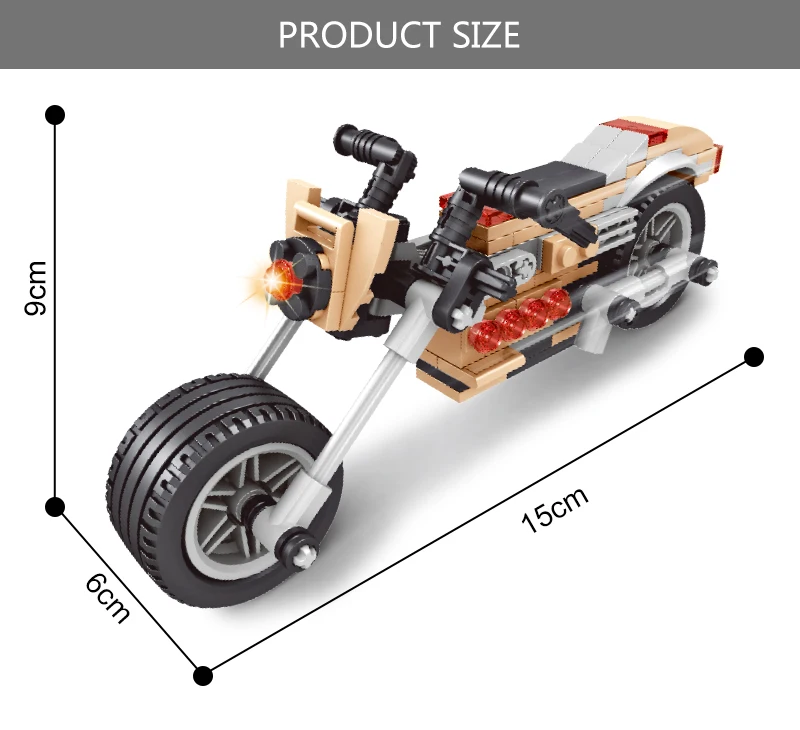 AUSINI мотоцикл Harley игрушки для детей мото строительные блоки деформируемый автомобиль гоночный автомобиль модель дизайнер детские игрушки