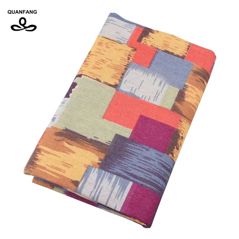 QUANFANG красочные квадраты хлопчатобумажная льняная ткань для лоскутов, шитья, рукоделия, материалы ткань для рукоделия Подушка диванная ткань полметра