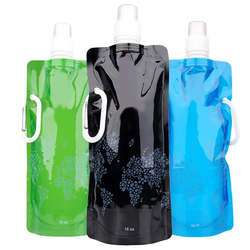Practical beautiful Portable folding water bottle Bladder outdoor sport portable folding Eco