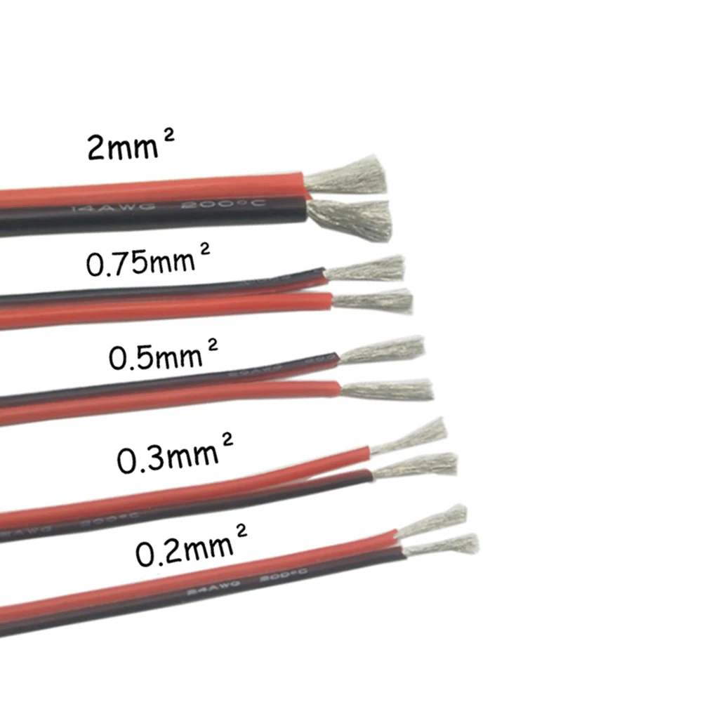 2pin 14awg Электрический провод с силиконовой оплеткой удлинитель провода шнур черный и красный 2 проводника параллельный провод линия мягкий и гибкий