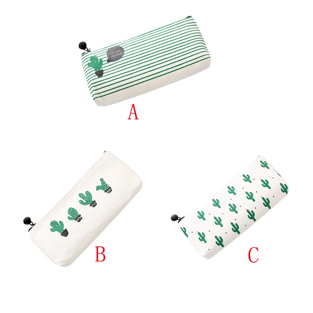Дорожный Макияж Косметический Чехол кактус мыть органайзер для хранения пенал с героями мультфильмов ручка держатель для студентов A30