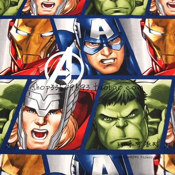 

140*100cm Super hero The Avengers Hulk Iron Man Cotton Sewing Fabric DIY Handmade Material Hometextile Patchwork