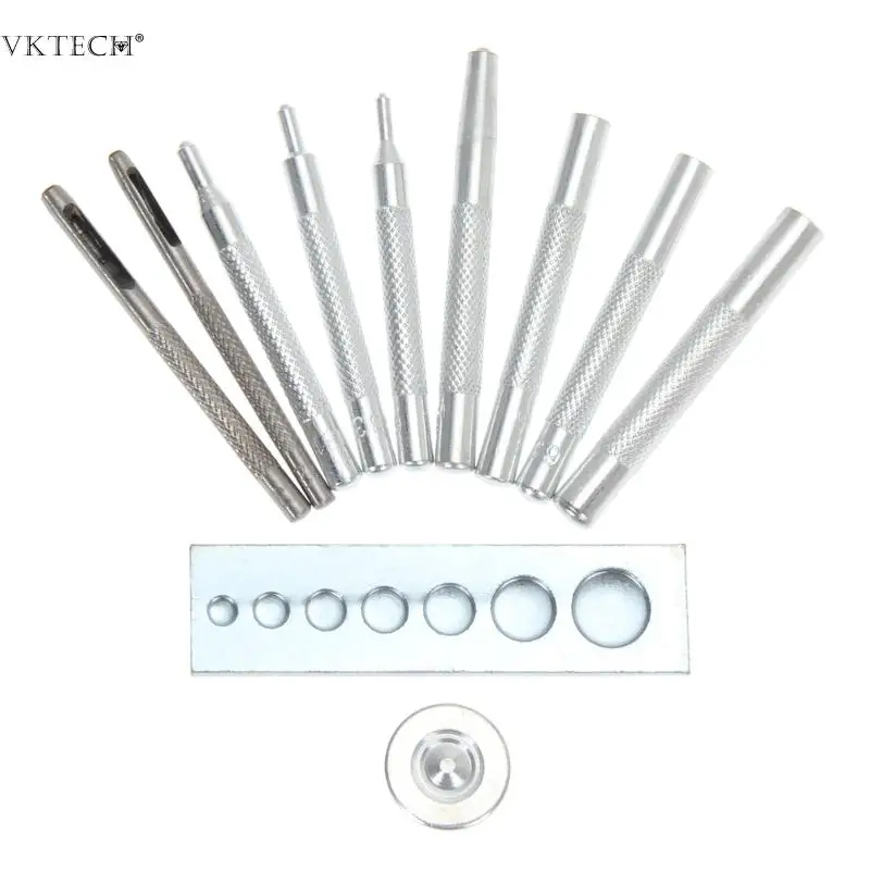 

11pcs Leather Tools Leather Punch Leathercraft Hole Craft Set for DIY Leather Craft Snap Fastener Installation Rivet Punch 2019