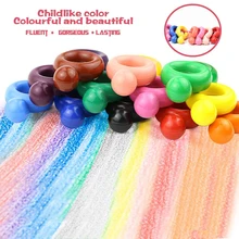 Алмазное кольцо в форме 12 цветов восковые мелки для детей кольца мелки кисти Мел рисунок набор живопись канцелярские творческие принадлежности