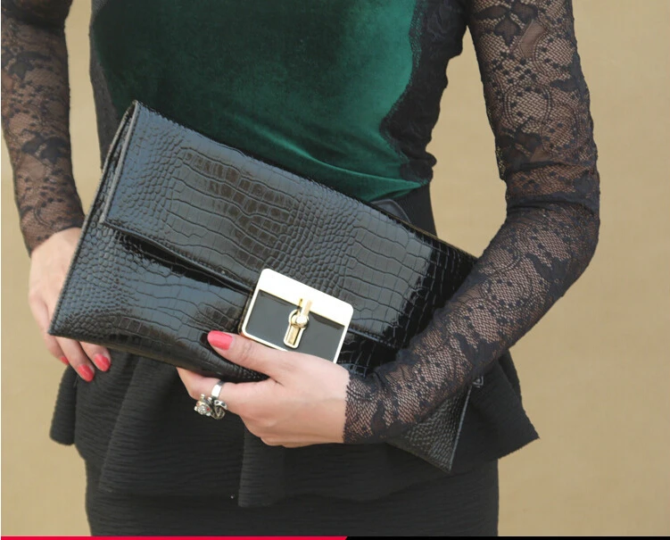 Дизайн, Европейский и американский стиль, женская сумка-клатч на день, женская вечерняя сумка из лакированной кожи, сумка-конверт со змеиным узором