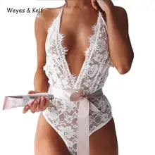 Weyes & Kelf Sexy Deep V-neck Women Sexy Bodysuit 2018 Summer Lace Bodysuit Women Hollow Out Sleeveless Body Femme цена Weyes & Kelf Sexy Deep V-neck Women Sexy Bodysuit 2018 Summer Lace Bodysuit Women Hollow Out Sleeveless Body Femme цены онлайн