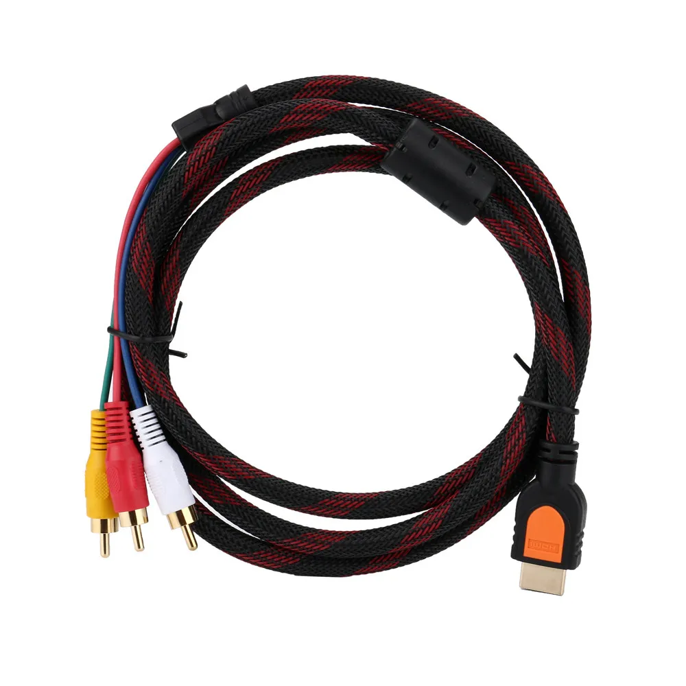 5 футов 1080 P HDTV HDMI штекер на 3 RCA Аудио Видео AV адаптер для кабельного шнура ТВ HD tv DVD p