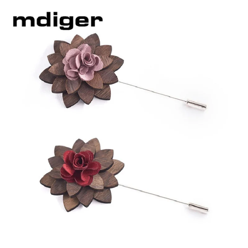Mdiger Wooden Large Vintage Female Pins and Brooches for Women Collar