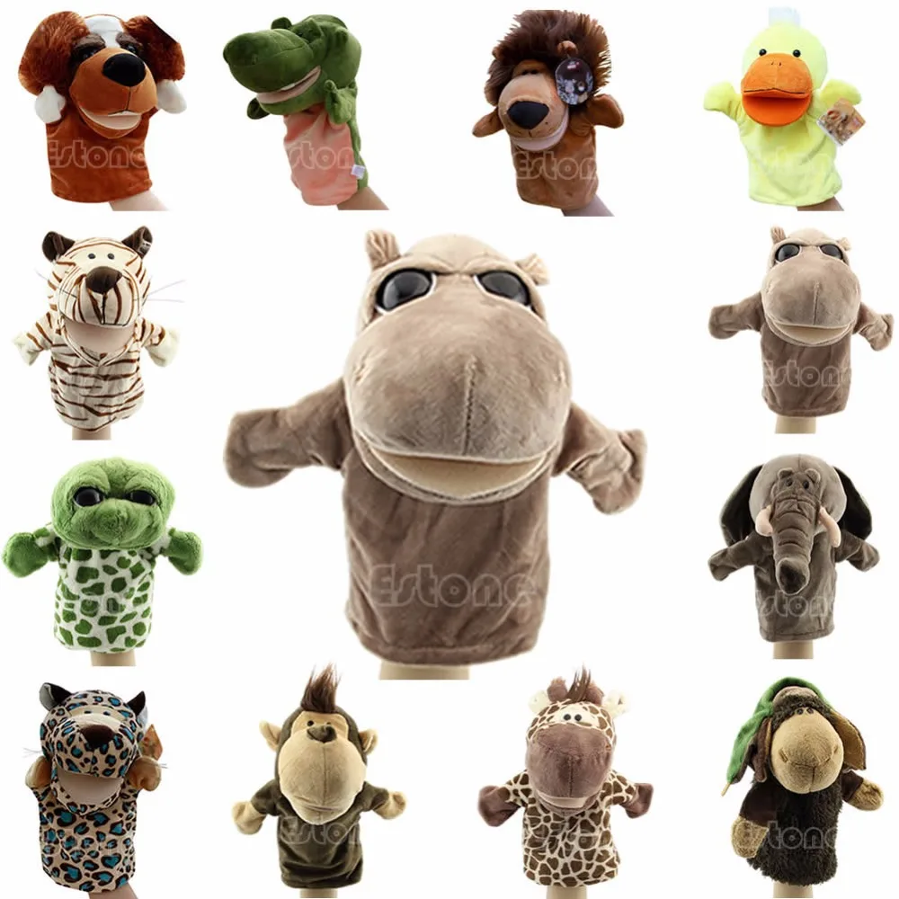 Child Kids Cute Plush Velour Animals Hand Puppets Chic Designs Learning Aid Toysanimal hand