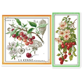 

Cherry 11CT 14CT Printed On Canvas Painting Home decoration Embroidery Cross Set DIY Set Chinese Counted Cross Stitch Pattern