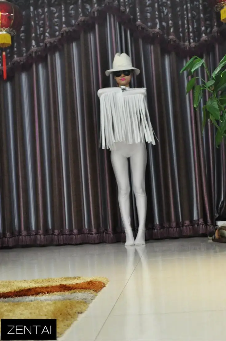 Новые поступления белые модные ковбойский стиль спандекс лайкра колготки мягкие дышащие эластичные кисточки Zentai