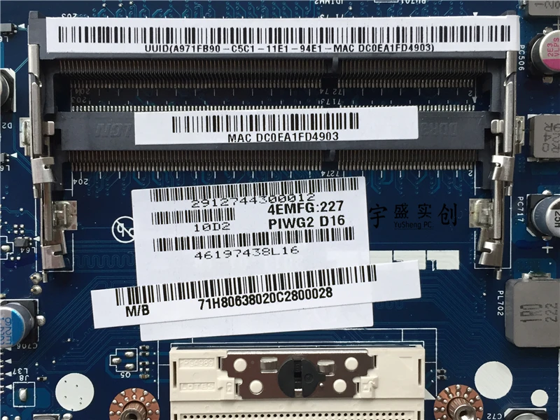 Новинка! PIWG2 LA 6753P материнская плата для ноутбука Lenovo G570 (для AMD HD 6300M видеокарта) с
