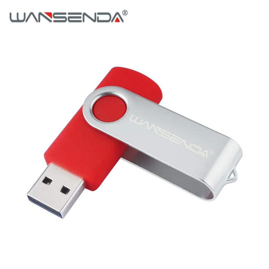 Wansenda, вращающийся Usb флеш-накопитель, 128 ГБ, 64 ГБ, Usb флешка, 4 ГБ, 8 ГБ, 16 ГБ, 32 ГБ, флешка, высокое качество, 256 ГБ, Usb карта памяти - Цвет: Красный