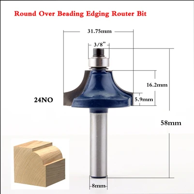 8 мм хвостовик ЧПУ Инструменты твердосплавные круглые носовые биты круглый нос коута ядро коробка фрезы шейкер резак инструменты для деревообработки - Длина режущей кромки: 24NO
