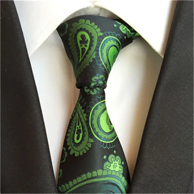 

SCST Brand New Green Gravata 8cm Slim Silk Neckties Floral Print Wedding Neck Tie Corbatas Mens Ties For Men Tie Cravate A006
