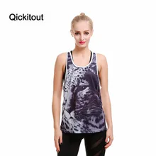 Qickitout Vest Tank Top Women’s Fitness Vest Quick Dry Grid Sleeveless Vest Crazy Snow Leopard Vicious Animal Digital Print Tank