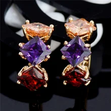 MISANANRYNE Новое поступление золотого цвета Блестящий Многоцветный CZ Циркон женские серьги-кольца модные женские подарок