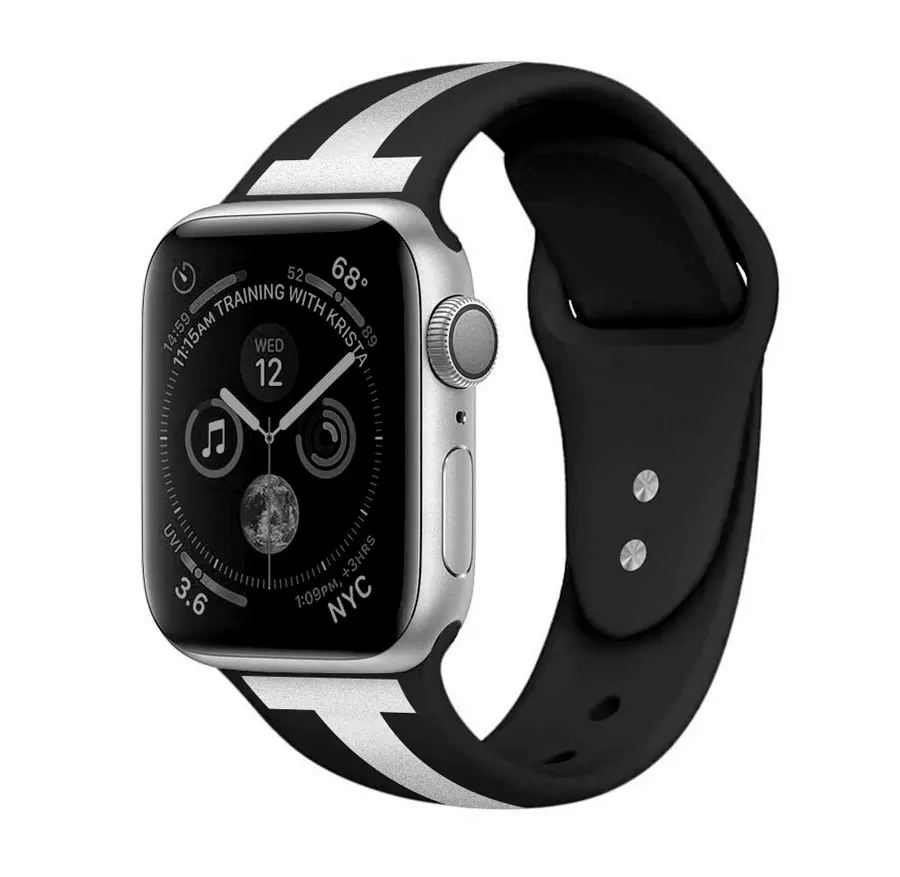 Ремешок в полоску для apple watch band 44 мм 40 мм iwath band 42 мм 38 мм Correa Sport Силиконовый Браслет ремешок для часов apple watch 4 3 2 1