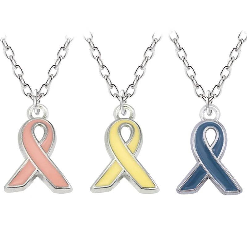 

Diy Tiny Red Ribbon Charms Pendant Necklace Cute Enamel Colorful Choker Necklace Women Breast Cancer Awareness Necklace Jewelry