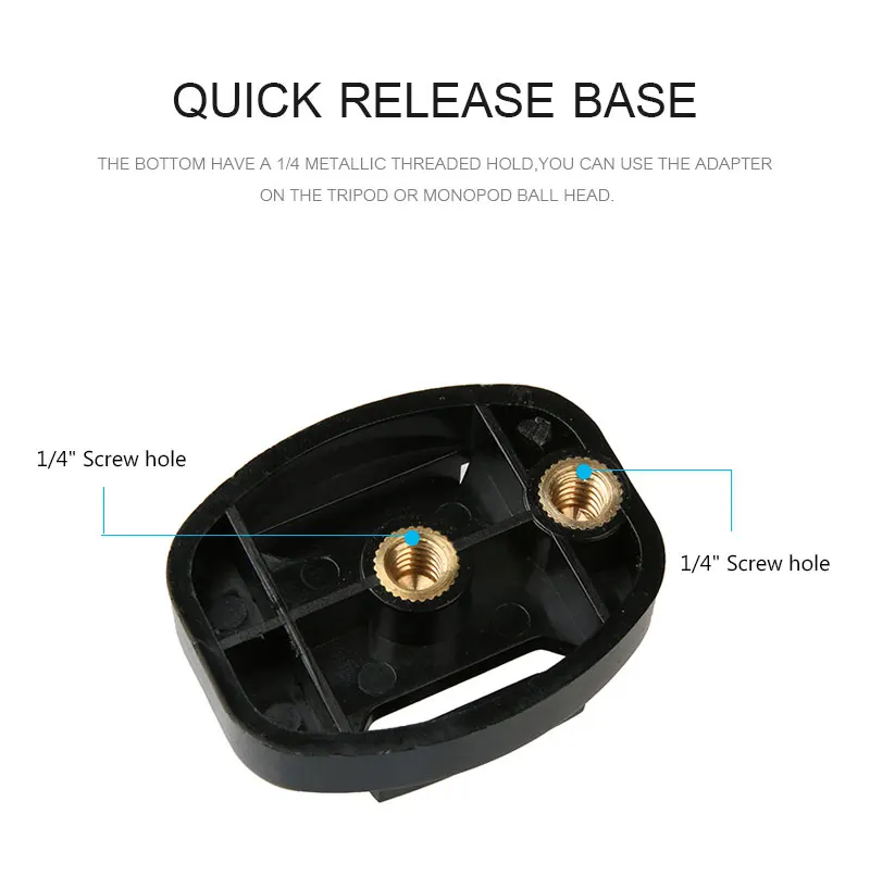 Quick Release Plate Tripod Bracket Base Mount Adapter for GoPro Hero 6 5 3 4 SJcam Xiaomi Yi 4K Camera  (2)