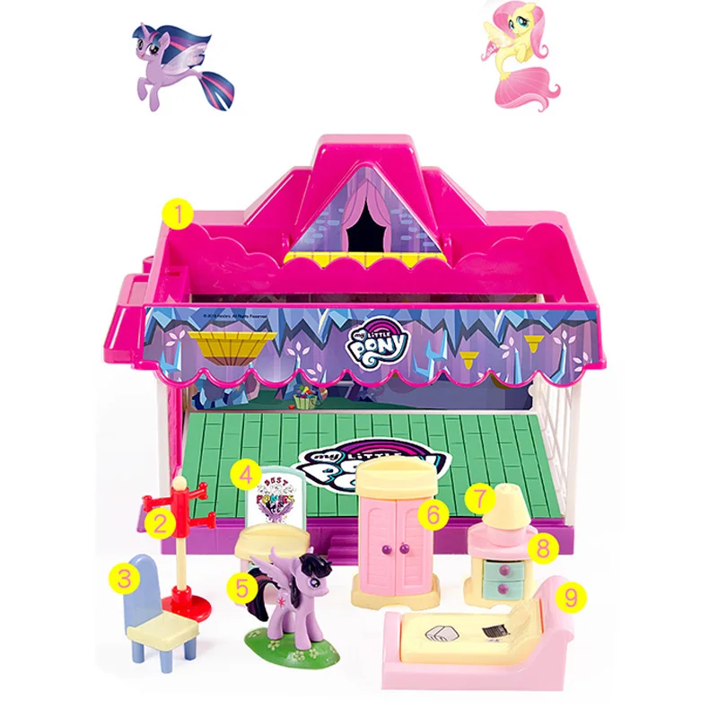Hasbro My Little Pony экшн игрушка фигурки девочка фиолетовая Луна спальня мягкая