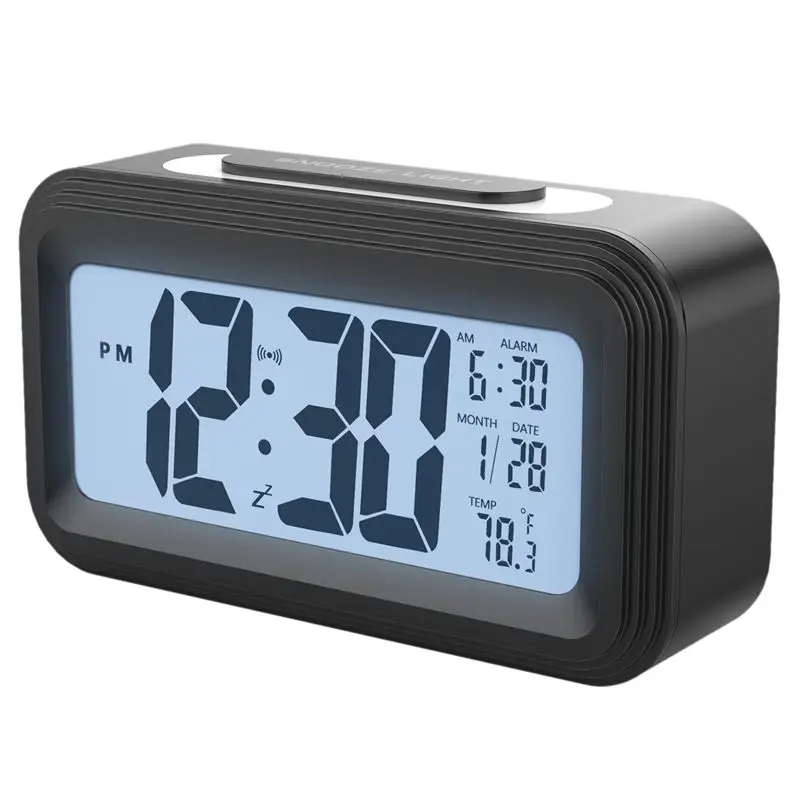 

[Upgrade Version] Battery Operated Alarm Clock,Electronic Large Lcd Display Digital Alarm Clocks With Snooze,Backlight,Night L