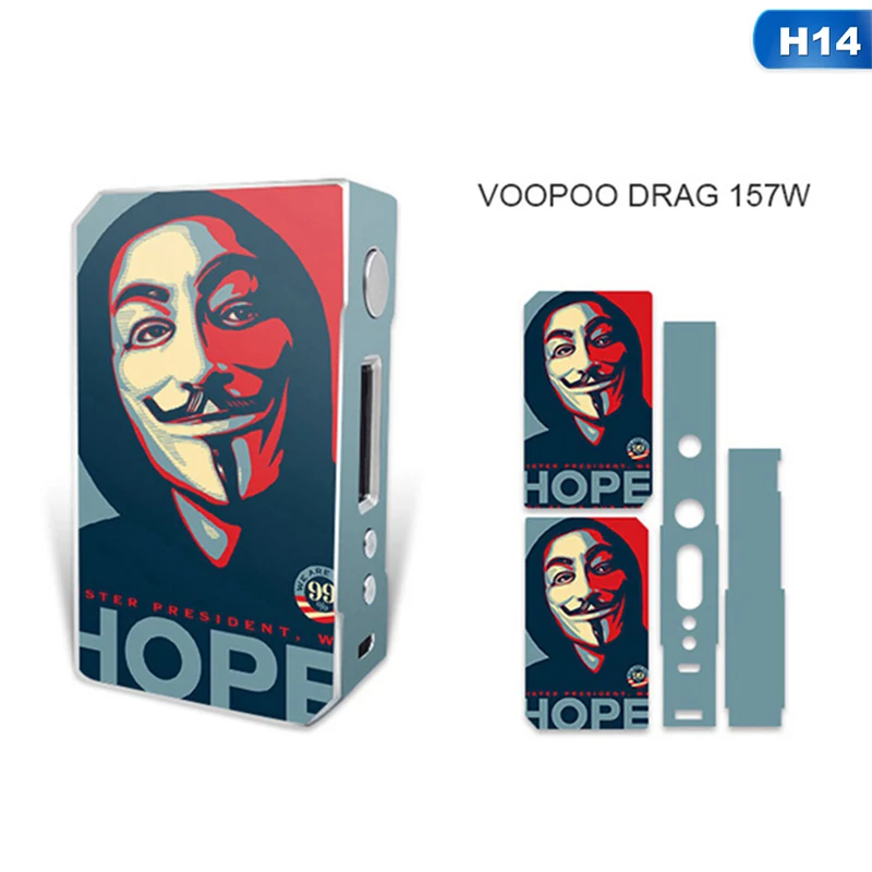 Наклейки на электронные сигареты для VOOPOO DRAG TC 157W коробка мод наклейка на обложку