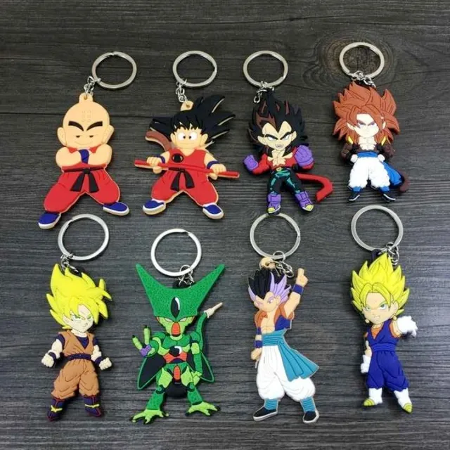 8 Pcs/set Dragon Ball Keychain Dragon Ball pvc figure phone strap