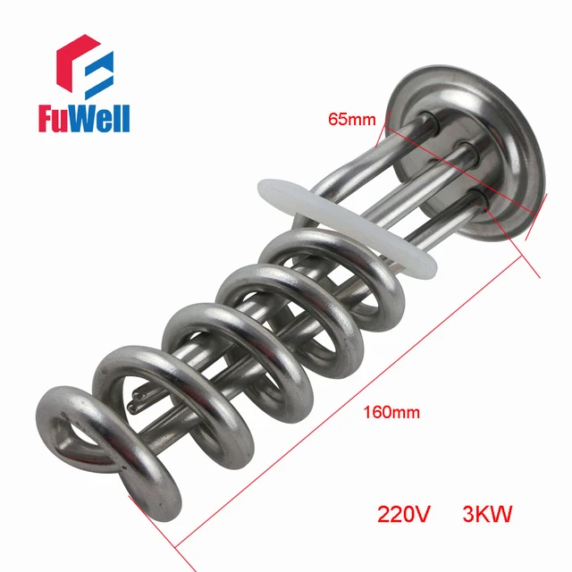 5 Rounds Stainless Steel Heating Tube Element 220V 3KW Electric Water Heater  Pipe for Shower - AliExpress