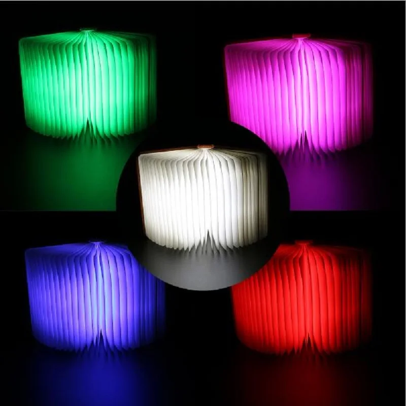 

Creative LED Folding Book Light USB Rechargeable 5 Colors Changeable LED Night light Home Decoration table desk Lamp