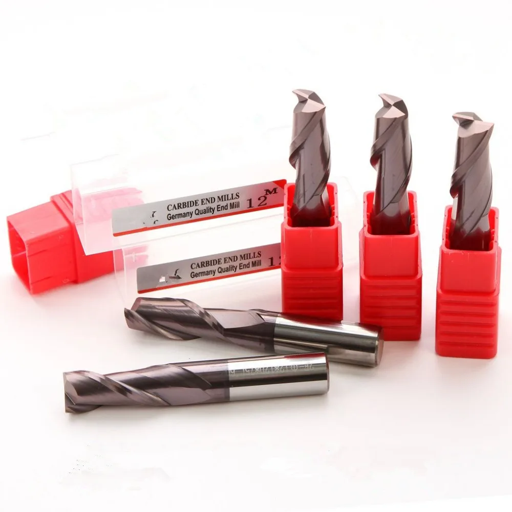 55HRC 2 flutes Tungsten Carbide End Mill tialn coated Diameter 1 20mm ...
