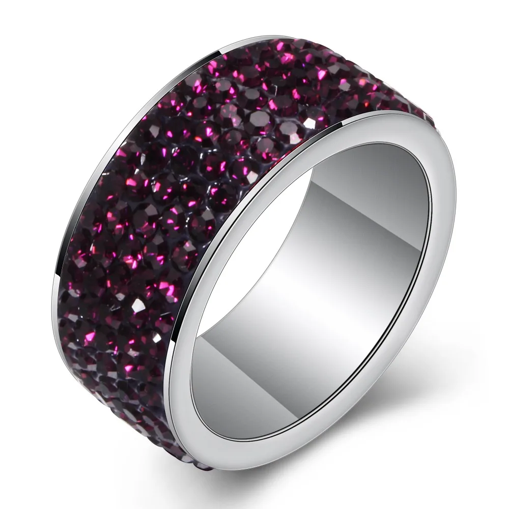 Высокое качество CZ кристалл проложить 316L нержавеющая сталь женские свадебные кольца ювелирные изделия