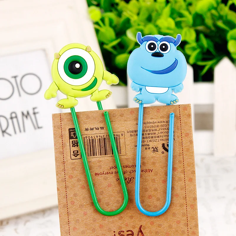 

8pcs/set PVC Cartoon Cute Monster Bookmark Paper Clips Bookmark Paper Clip Bookmark Metal Monster Kids Gift School Supplies